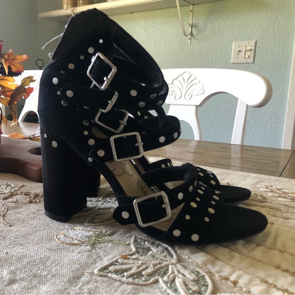 COPY - Sam Edelman black suede studded heels. - Picture 3 of 4